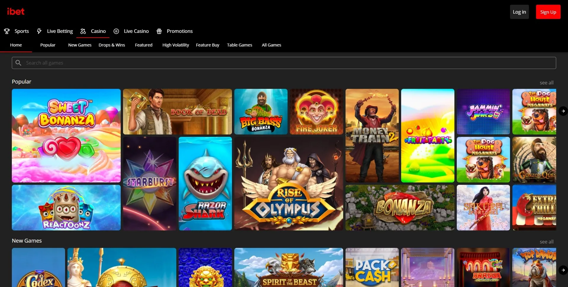 ibet casino games