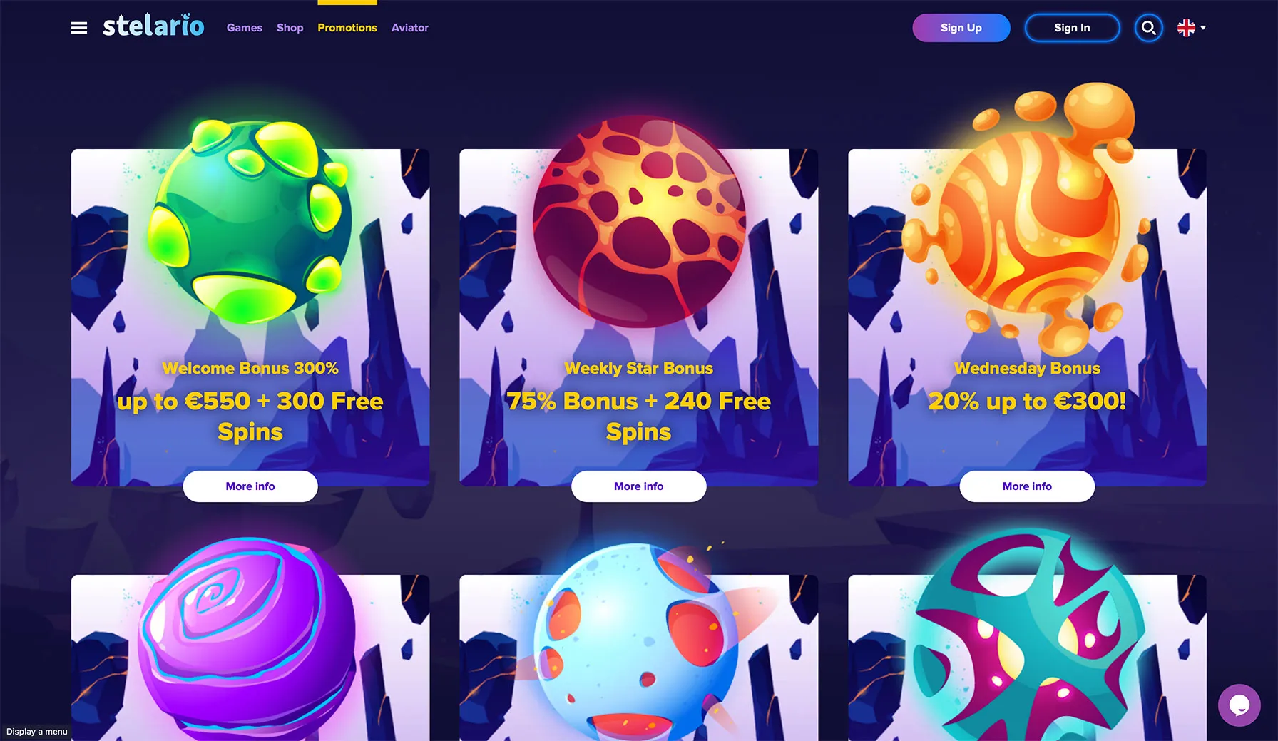 Stelario Casino bonus