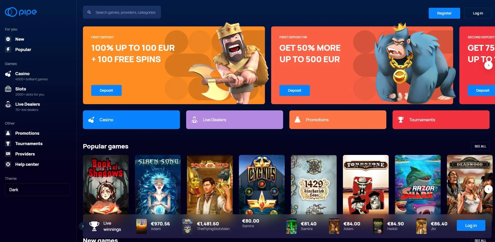 Pipe Casino review